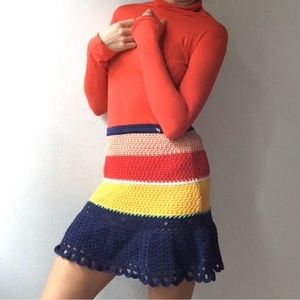 Timmy Hilfiger rainbow crochet skirt